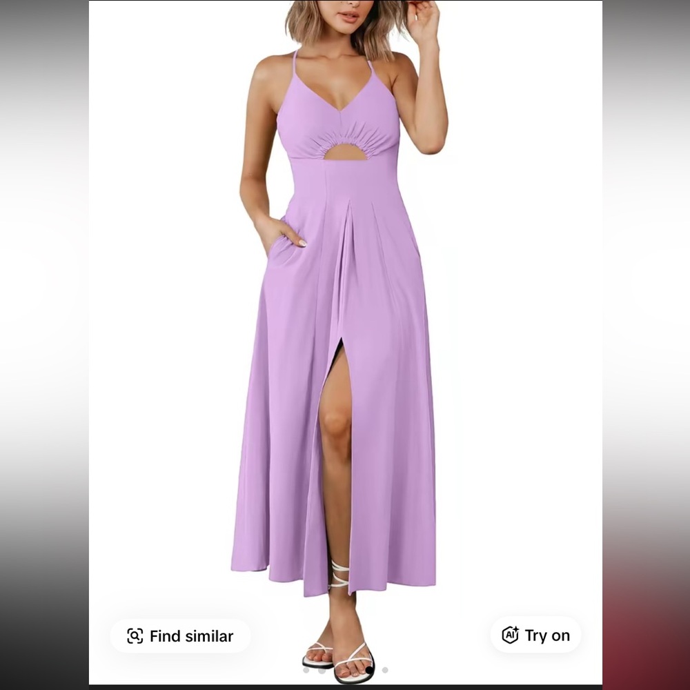 Chic Lavender Maxi Dress with Slit